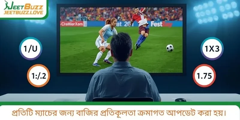প্রতিটি ম্যাচের জন্য বাজির প্রতিকূলতা ক্রমাগত আপডেট করা হয়।